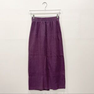 Basic Threads Ribbed Long Skirt Purple Pre-Shrunk Cotton Made In USA Medium